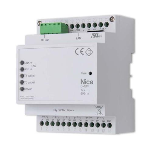 NICDMBM Modulo DIN per la gestione di impianti evoluti tramite il Nice Screen Configuration Tool