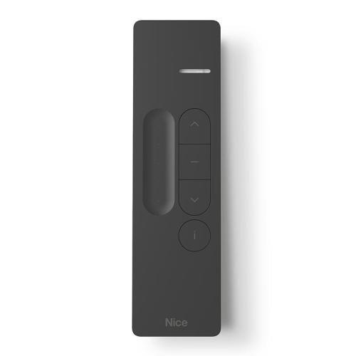 NICDOMIP1SVB Trasmettitore bidirezionale portatile, monocanale, nero, con slider e tasto Sole On/Off
